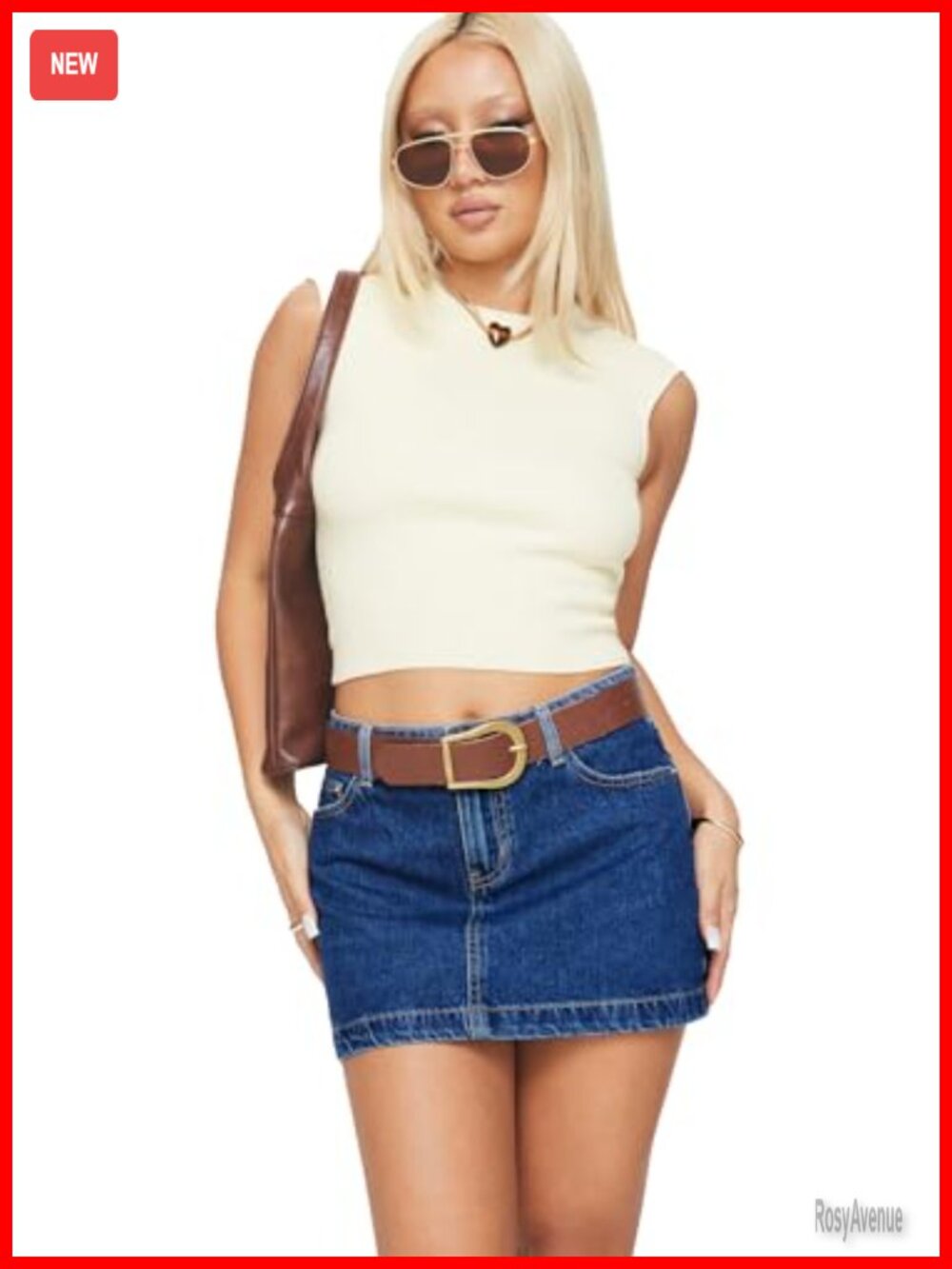 Mid-Rise Denim Mini Skirt Cotton Non-Stretch Unlined Casual